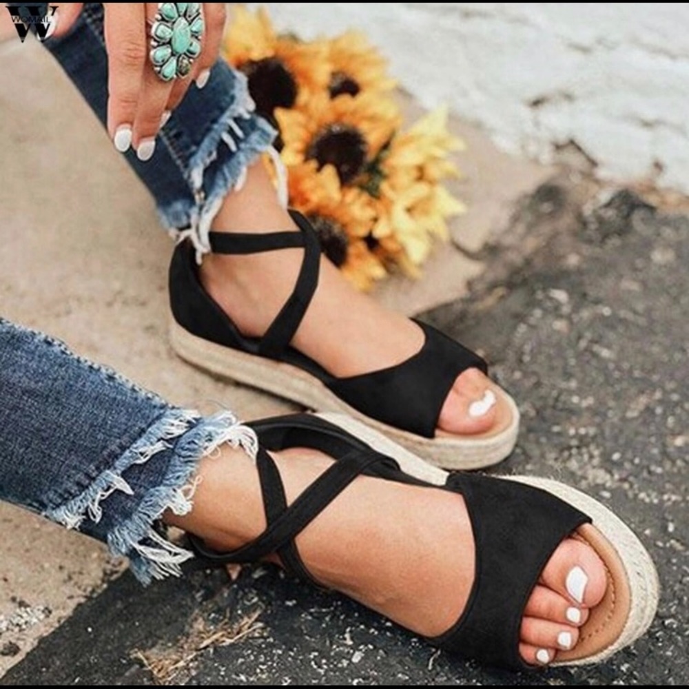 Black Spring Sandals (New)